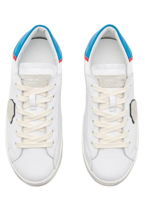 Scarpe bambino bianco/blu in pelle Philippe Model | 80702/PIABIANCO/BLU